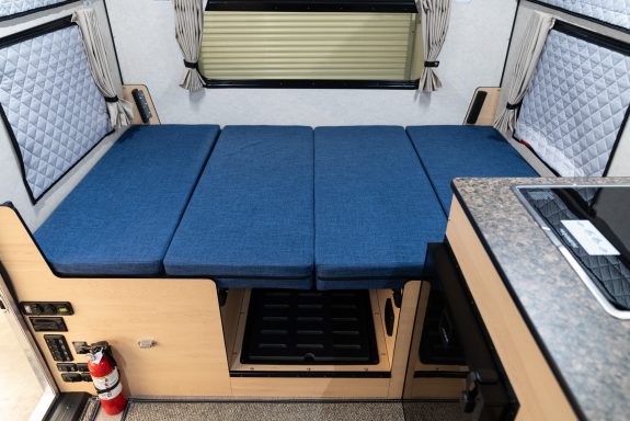 flat bed pop-up camper, full size truck, four wheel campers