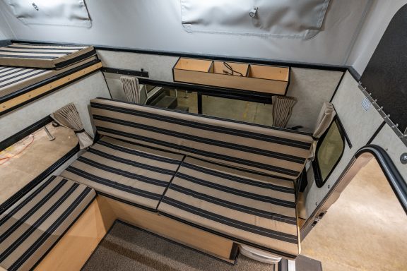 Hawk Pop-Up Camper, Full size, interior, seating